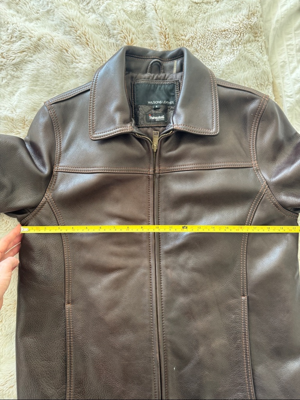 Wilsons Leather Men's Dark Brown Leather Bomber Jacket - Picture 8 of 13